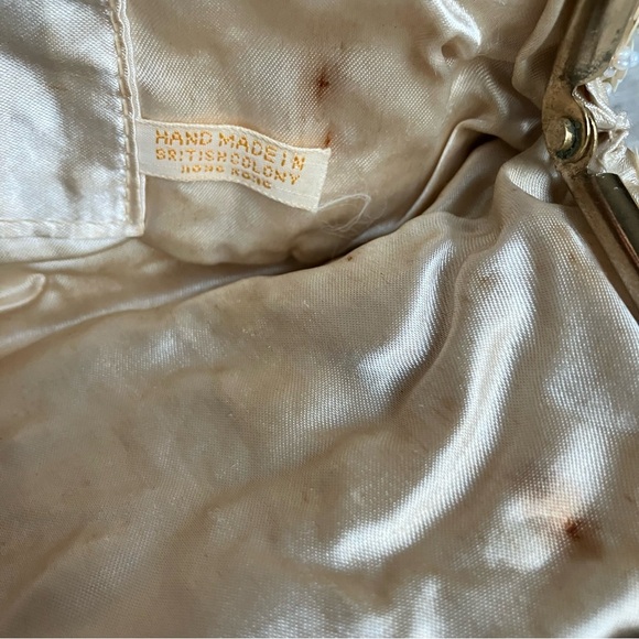 Vintage Handmade Pearl Micro-Beaded Sequined Clutch Evening Purse - Picture 7 of 9